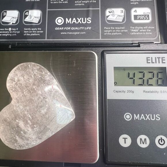 Quartz Crystal Heart with Black Rutile Inclusions‎ (1) - Picture 13 of 13